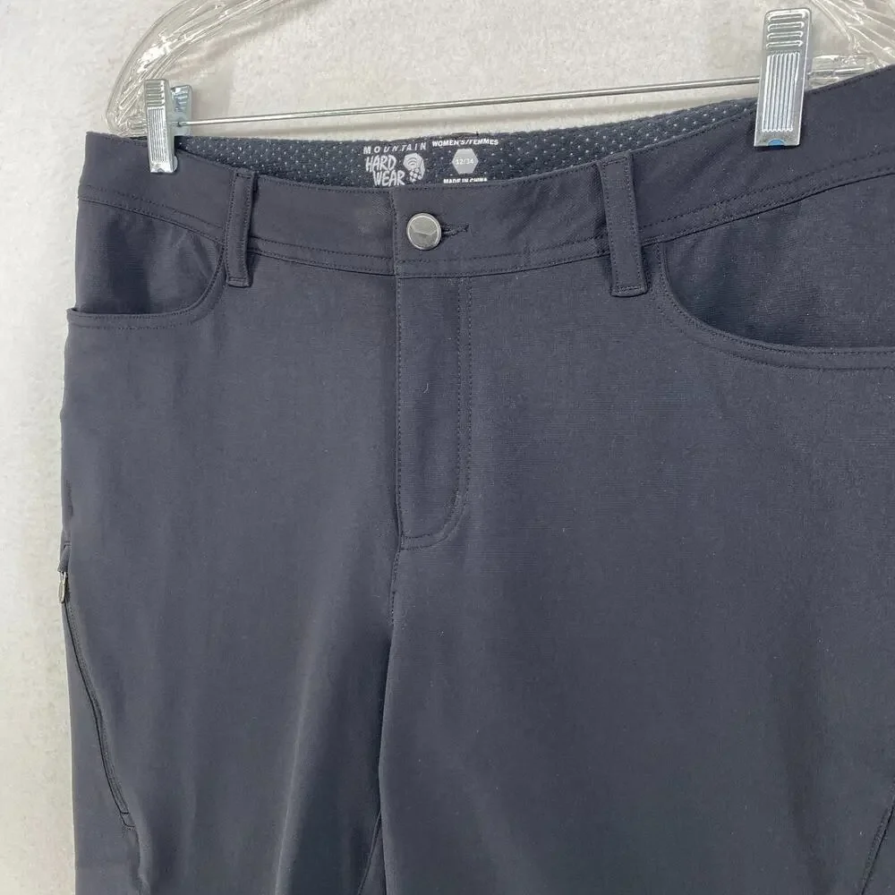 MOUNTAIN HARDWEAR Pants Women 12 34 Winter Wander Softshell Utility Hiking Black_2